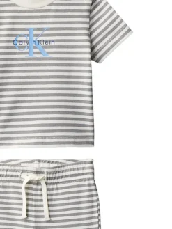 Calvin Klein Jeans Komplet t-shirt i spodenki LVCKSJI12B Szary Regular Fit