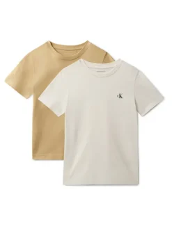 Calvin Klein Jeans Komplet t-shirtów Monologo IB0IB01093 Beżowy Regular Fit