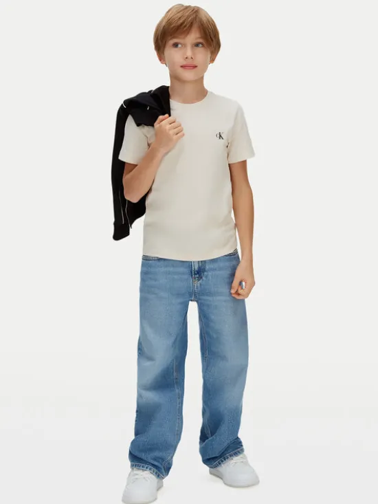 Calvin Klein Jeans Komplet t-shirtów Monologo IB0IB01093 Beżowy Regular Fit