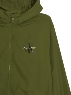 Calvin Klein Jeans Kurtka przejściowa Monologo Essential IB0IB02639 Zielony Regular Fit