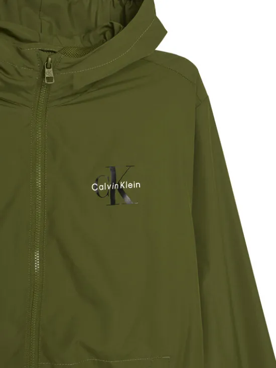 Calvin Klein Jeans Kurtka przejściowa Monologo Essential IB0IB02639 Zielony Regular Fit