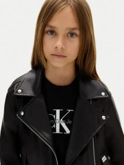 Calvin Klein Jeans Kurtka z imitacji skóry IG0IG02982 D Czarny Regular Fit