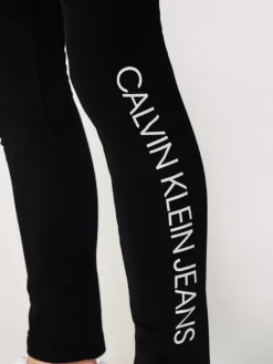 Calvin Klein Jeans Legginsy Logo IG0IG00740 Czarny Slim Fit