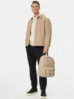 Calvin Klein Jeans Plecak Solid Monologo Backpack IU0IU00731 Beżowy