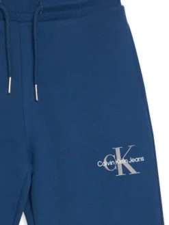 Calvin Klein Jeans Spodnie dresowe Monogram Logo IU0IU00285 D Niebieski Regular Fit