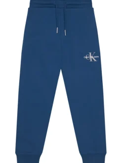 Calvin Klein Jeans Spodnie dresowe Monogram Logo IU0IU00285 D Niebieski Regular Fit