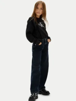Calvin Klein Jeans Sweter Monologo IG0IG02830 M Czarny Regular Fit