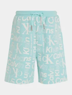 Calvin Klein Jeans Szorty sportowe Inst Ck Aop IB0IB02105 Niebieski Regular Fit