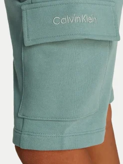 Calvin Klein Jeans Szorty sportowe IB0IB02440 Zielony Relaxed Fit