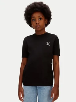 Calvin Klein Jeans T-Shirt Chest Monologo LV1CKSJA32 Czarny Regular Fit