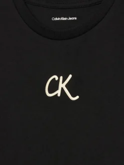 Calvin Klein Jeans T-Shirt Glitter IG0IG02972 D Czarny Slim Fit