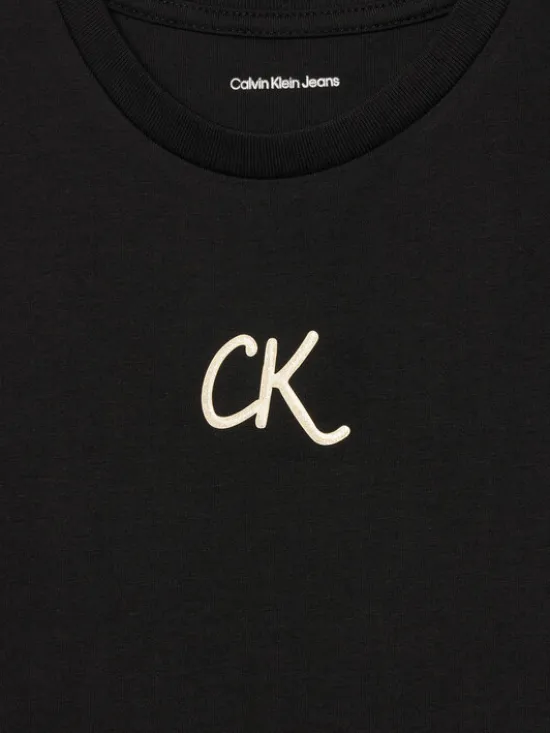Calvin Klein Jeans T-Shirt Glitter IG0IG02972 D Czarny Slim Fit