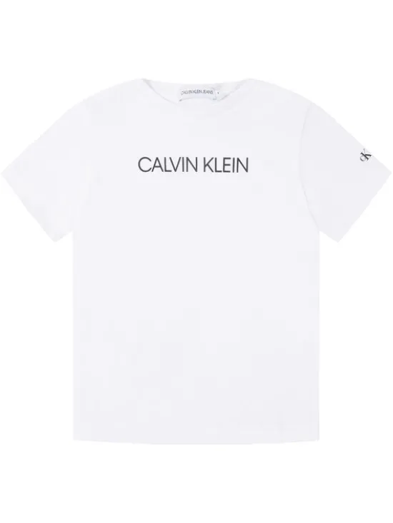 Calvin Klein Jeans T-Shirt Institutional SS IB0IB00347 Biały Regular Fit