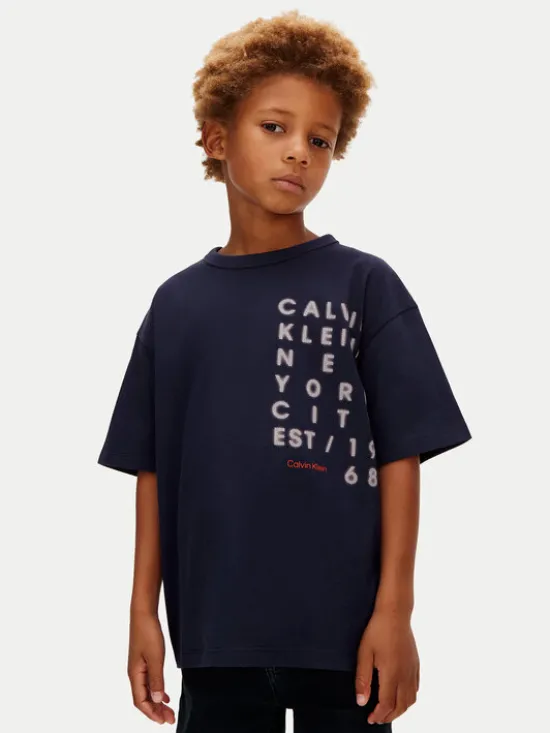 Calvin Klein Jeans T-Shirt LVCKSJA02B Granatowy Relaxed Fit
