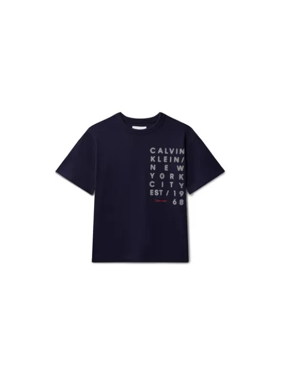 Calvin Klein Jeans T-Shirt LVCKSJA02B Granatowy Relaxed Fit