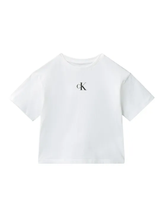 Calvin Klein Jeans T-Shirt LVCKSJA16G Biały Boxy Fit