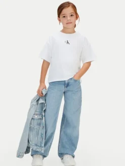 Calvin Klein Jeans T-Shirt LVCKSJA16G Biały Boxy Fit