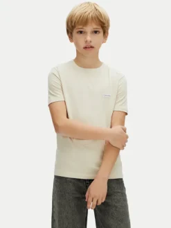 Calvin Klein Jeans T-Shirt LVCKSJA08B Beżowy Regular Fit