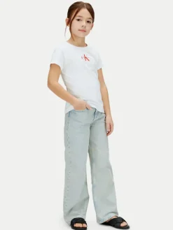 Calvin Klein Jeans T-Shirt LVCKSJA15G Biały Regular Fit