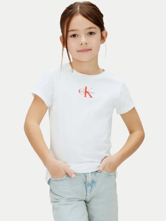 Calvin Klein Jeans T-Shirt LVCKSJA15G Biały Regular Fit