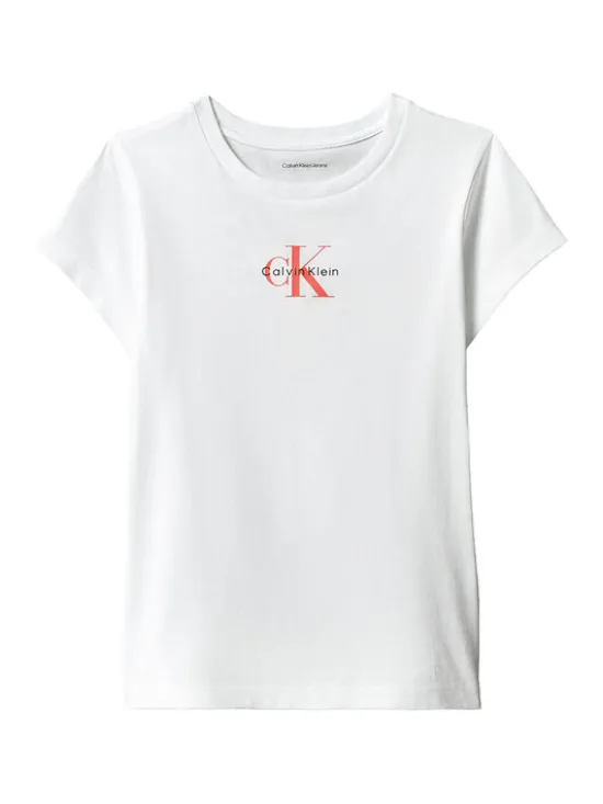 Calvin Klein Jeans T-Shirt LVCKSJA15G Biały Regular Fit