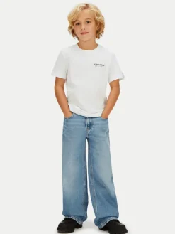 Calvin Klein Jeans T-Shirt Minimal Logo IB0IB02608 Biały Regular Fit