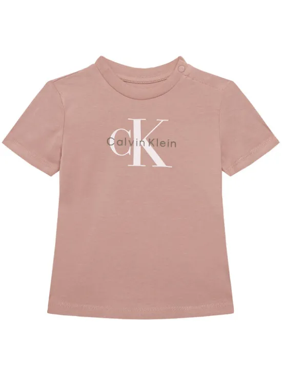 Calvin Klein Jeans T-Shirt Monogram IN0IN00334 Różowy Regular Fit