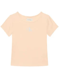 Calvin Klein Jeans T-Shirt Monologo LVCKSJB11G Pomarańczowy jasny Regular Fit