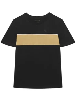 Calvin Klein Jeans T-Shirt Panel Colorblock IB0IB02609 Czarny Regular Fit