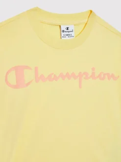 Champion Komplet t-shirt i szorty sportowe 404319 Żółty Custom Fit