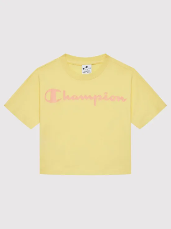Champion Komplet t-shirt i szorty sportowe 404319 Żółty Custom Fit