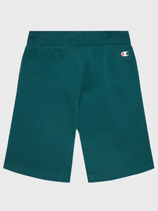 Champion Szorty sportowe Script Logo 306147 Zielony Regular Fit