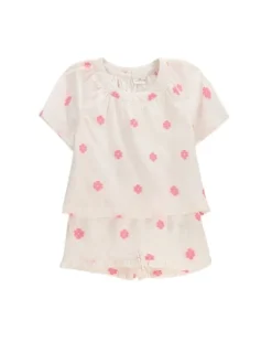 Coccodrillo Komplet t-shirt i spodenki WC6117301TGK-003 Kremowy Regular Fit