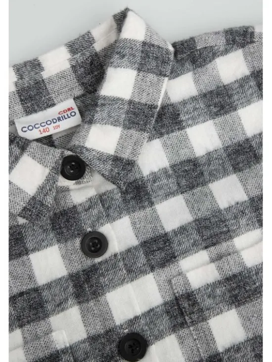 Coccodrillo Koszula WC4140101JPJ-021 Czarny Regular Fit