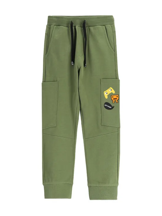 Coccodrillo Spodnie dresowe WC5120105GBK Zielony Slim Fit