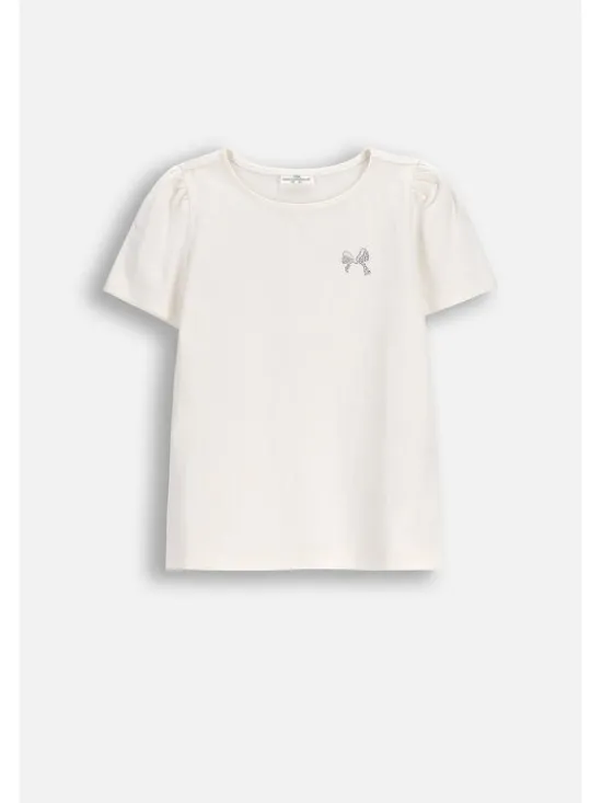 Coccodrillo T-Shirt WC6143202EJG-003 Kremowy Regular Fit