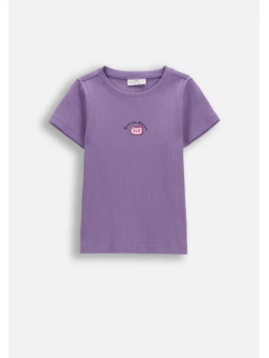Coccodrillo T-Shirt WC6143207SGK-016 Fioletowy Regular Fit