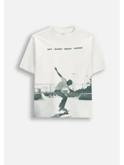 Coccodrillo T-Shirt WC6143203TBJ-003 Kremowy Regular Fit