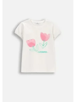 Coccodrillo T-Shirt WC6143203TGK-003 Kremowy Regular Fit