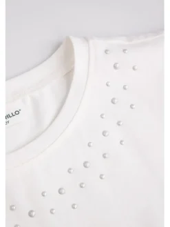 Coccodrillo T-Shirt ZC6143201EJG-003 Kremowy Regular Fit