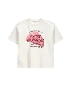 Coccodrillo T-Shirt ZC6143203FGJ-003 Kremowy Regular Fit