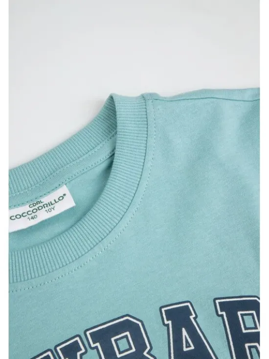 Coccodrillo T-Shirt ZC6143225VBB-013 Turkusowy Regular Fit