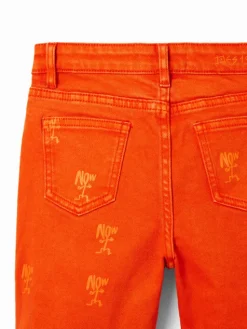 Desigual Szorty jeansowe 23SBDD01 Pomarańczowy Regular Fit