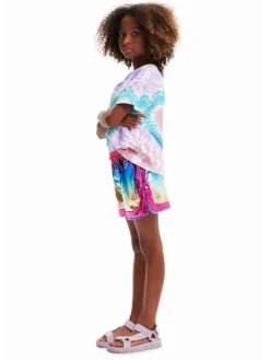 Desigual Szorty materiałowe 23SGPW02 Kolorowy Regular Fit