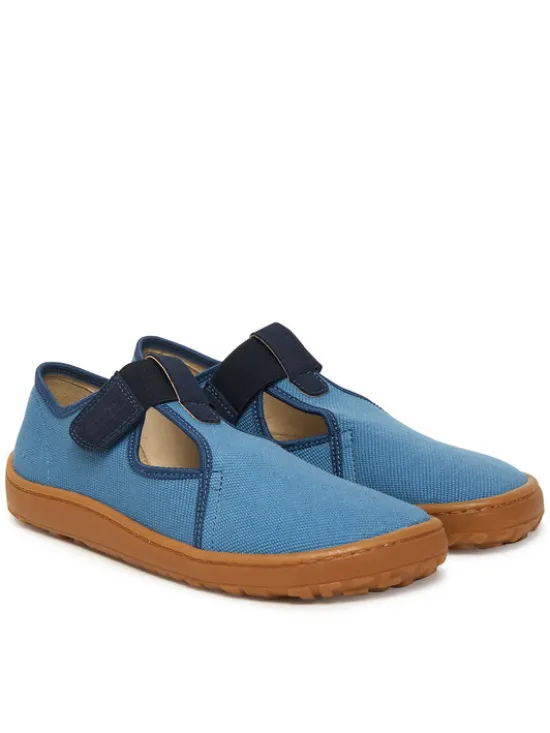 Froddo Kapcie Barefoot Canvas T-Bar G1700439-1 D Niebieski
