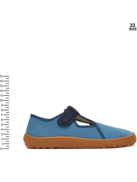 Froddo Kapcie Barefoot Canvas T-Bar G1700439-1 D Niebieski