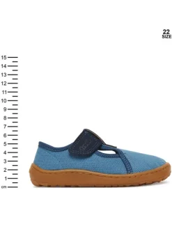 Froddo Kapcie Barefoot Canvas T-Bar G1700439-1 M Niebieski