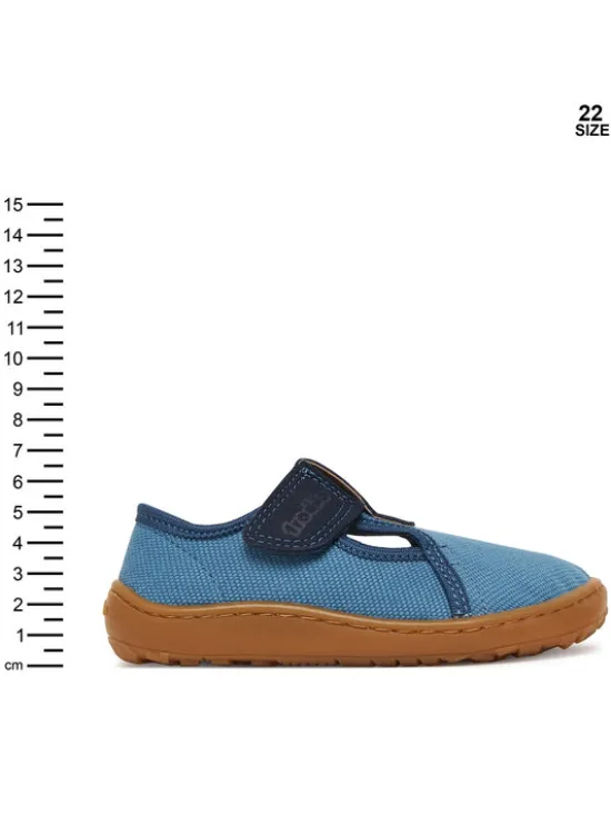 Froddo Kapcie Barefoot Canvas T-Bar G1700439-1 M Niebieski