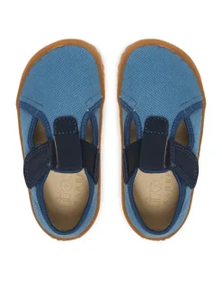 Froddo Kapcie Barefoot Canvas T-Bar G1700439-1 M Niebieski