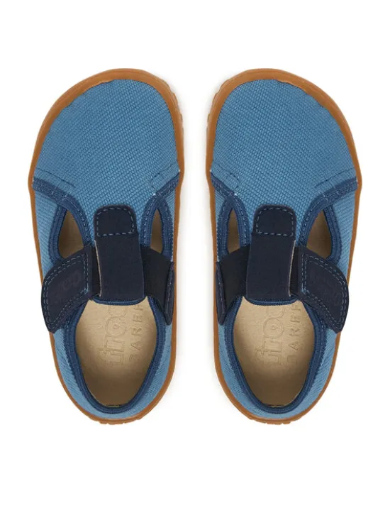 Froddo Kapcie Barefoot Canvas T-Bar G1700439-1 M Niebieski